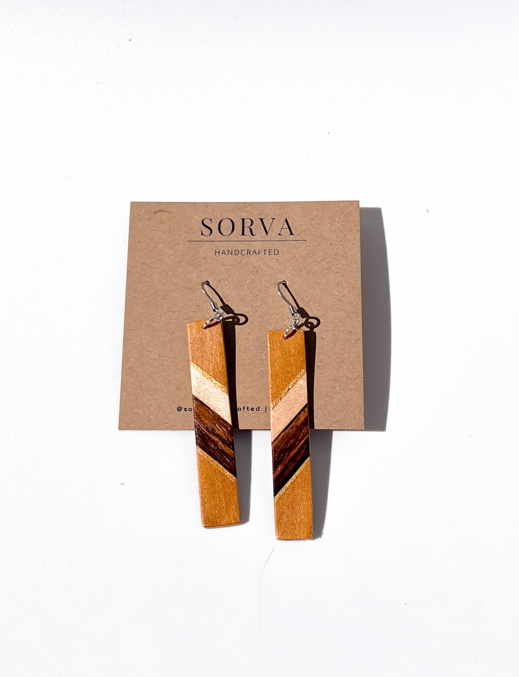 Drops - Zebrawood and Maple with Gold Highlights