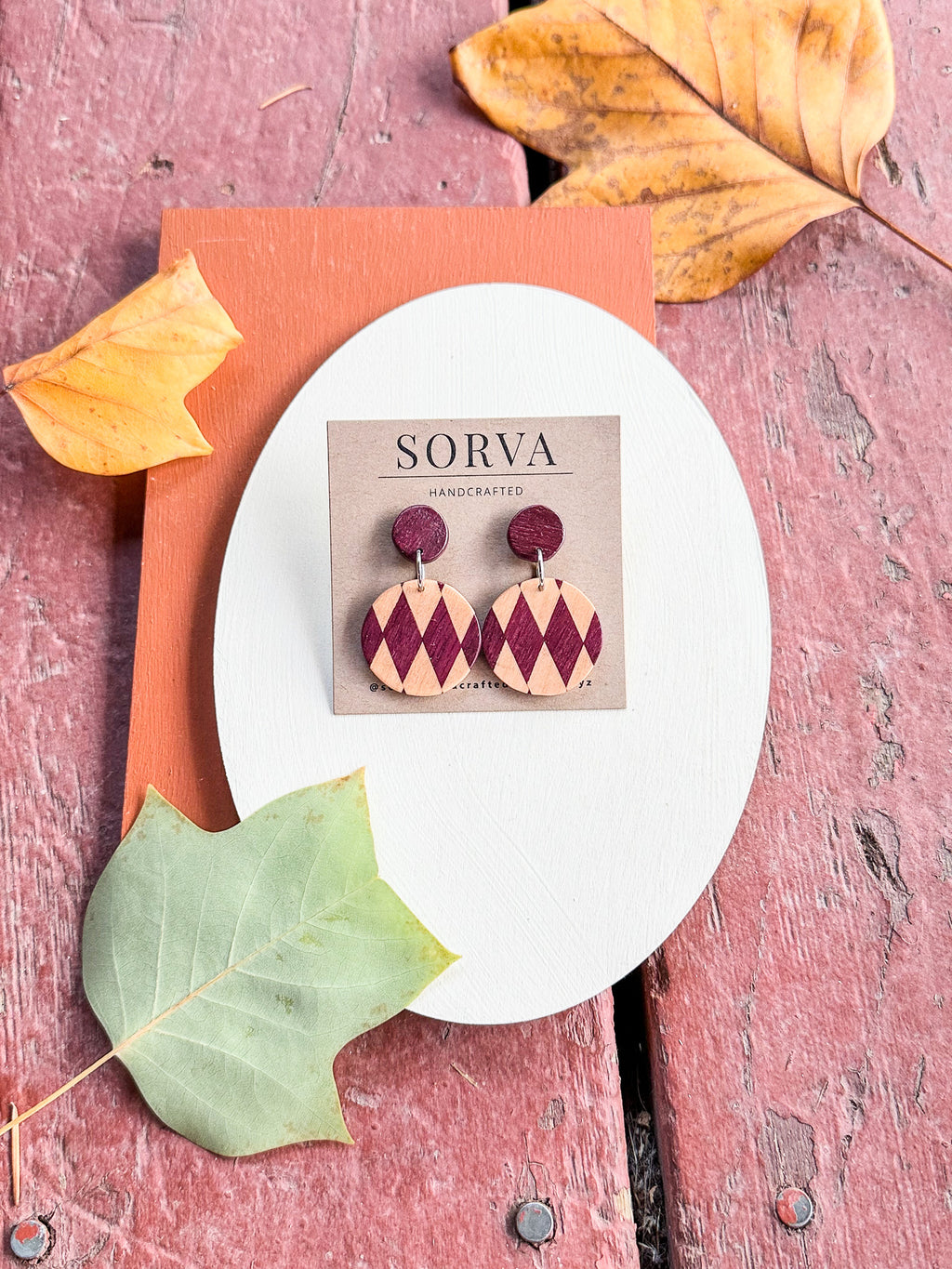 Checkered Stud Dangle