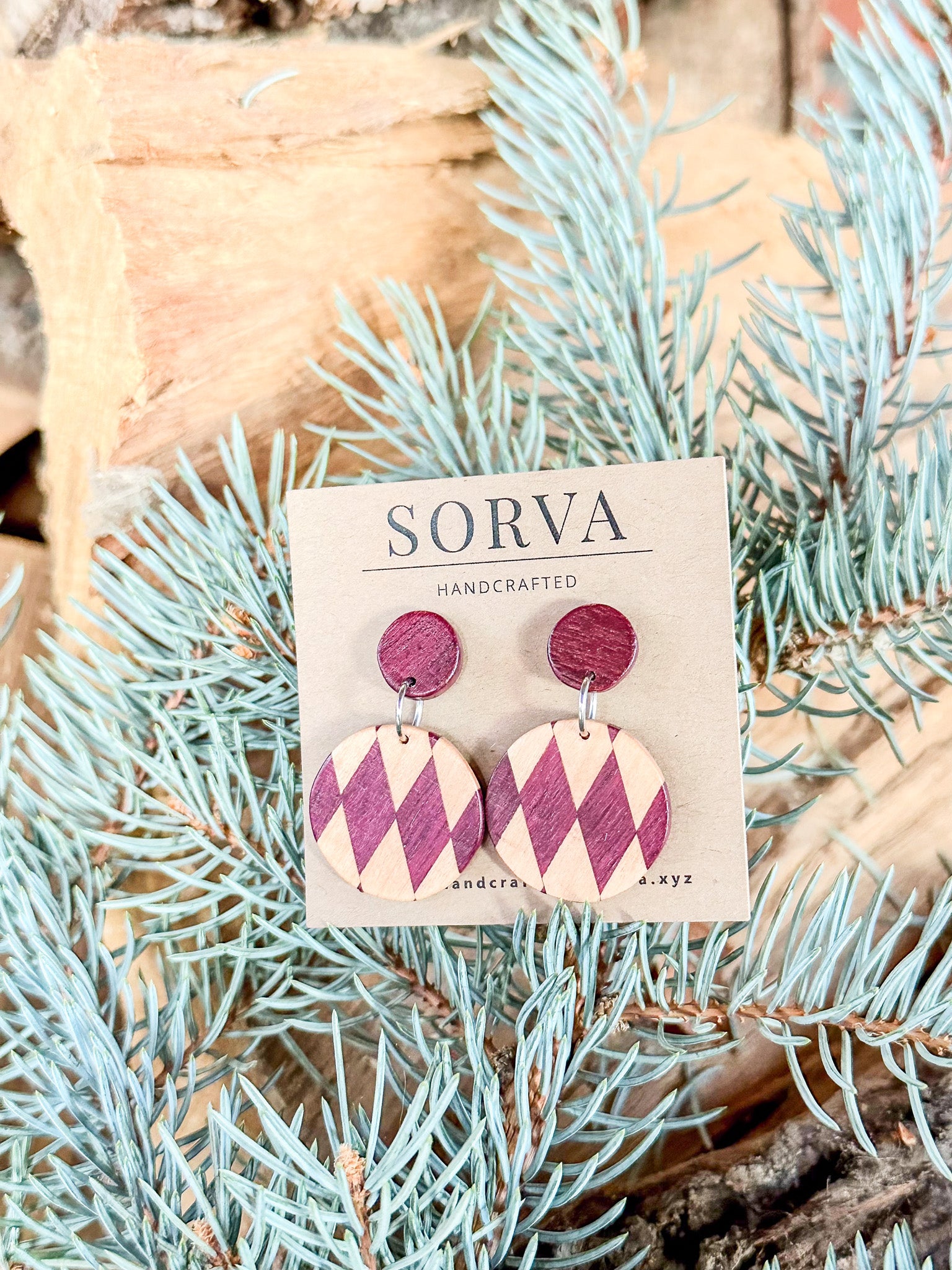 Checkered Stud Dangle