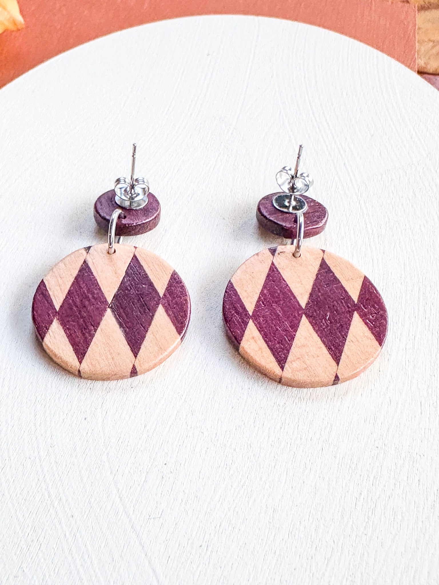 Checkered Stud Dangle